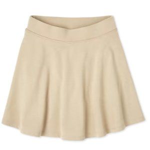 10/12- Girls Uniform Ponte Knit Skort - Sandy